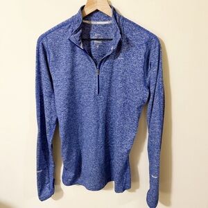 Nike Running Dri Fit Blue Quarter Zip Sweatshirt Size Medium Activewear